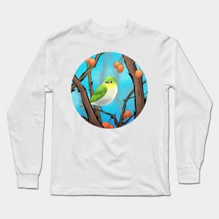 Minhwa: A White-Eye on  the Bo Tree A Type (Korean traditional/folk art) Long Sleeve T-Shirt